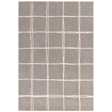Albany Grid Modern Geometric Hand-Woven Wool Silver/Cream Rug-Asiatic Carpets-Rug Love - The Most Loved Rug Store
